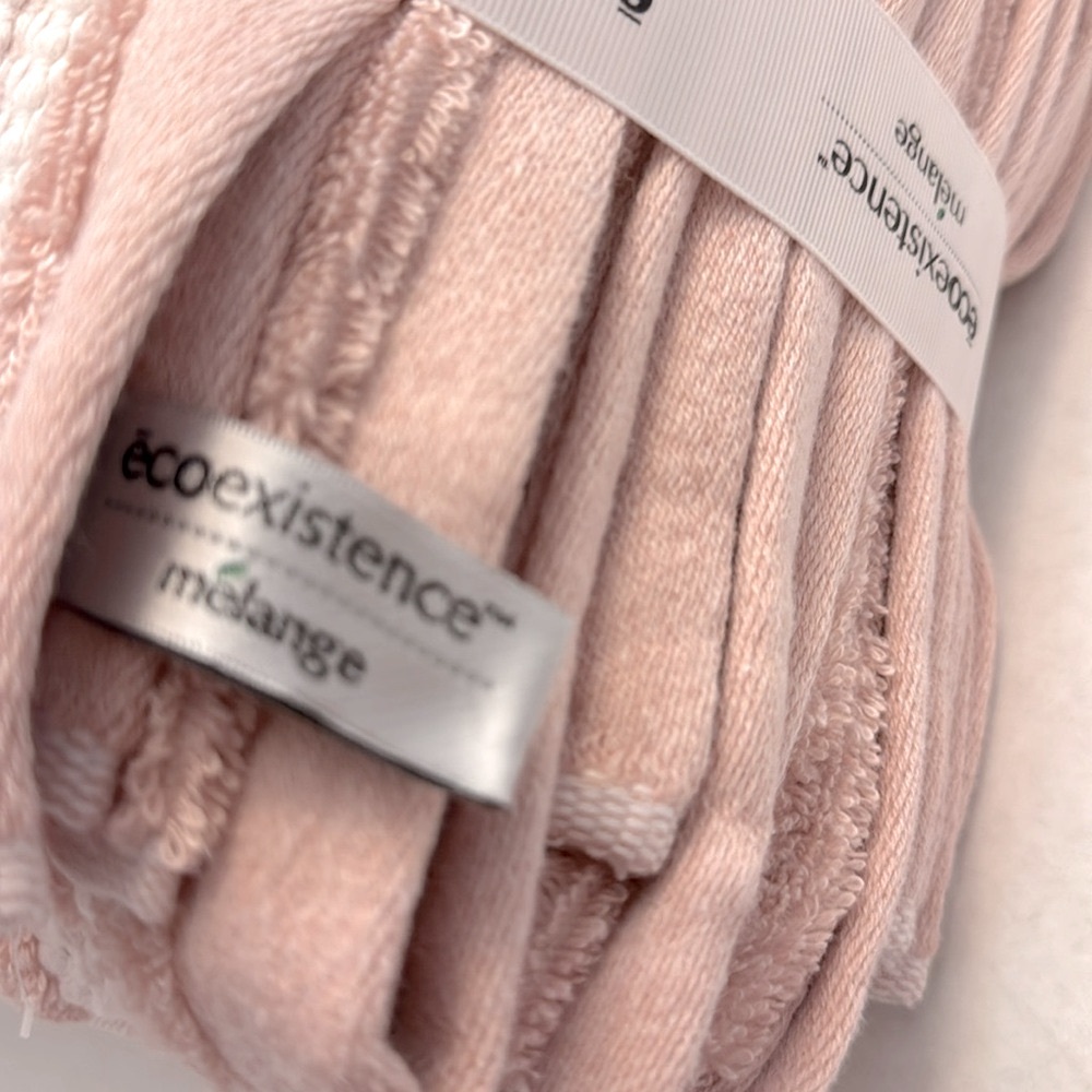 6pc Ecoexistence Mélange Bath Towel Set - Waterless Coloring  - Pink/White - Picture 8 of 9